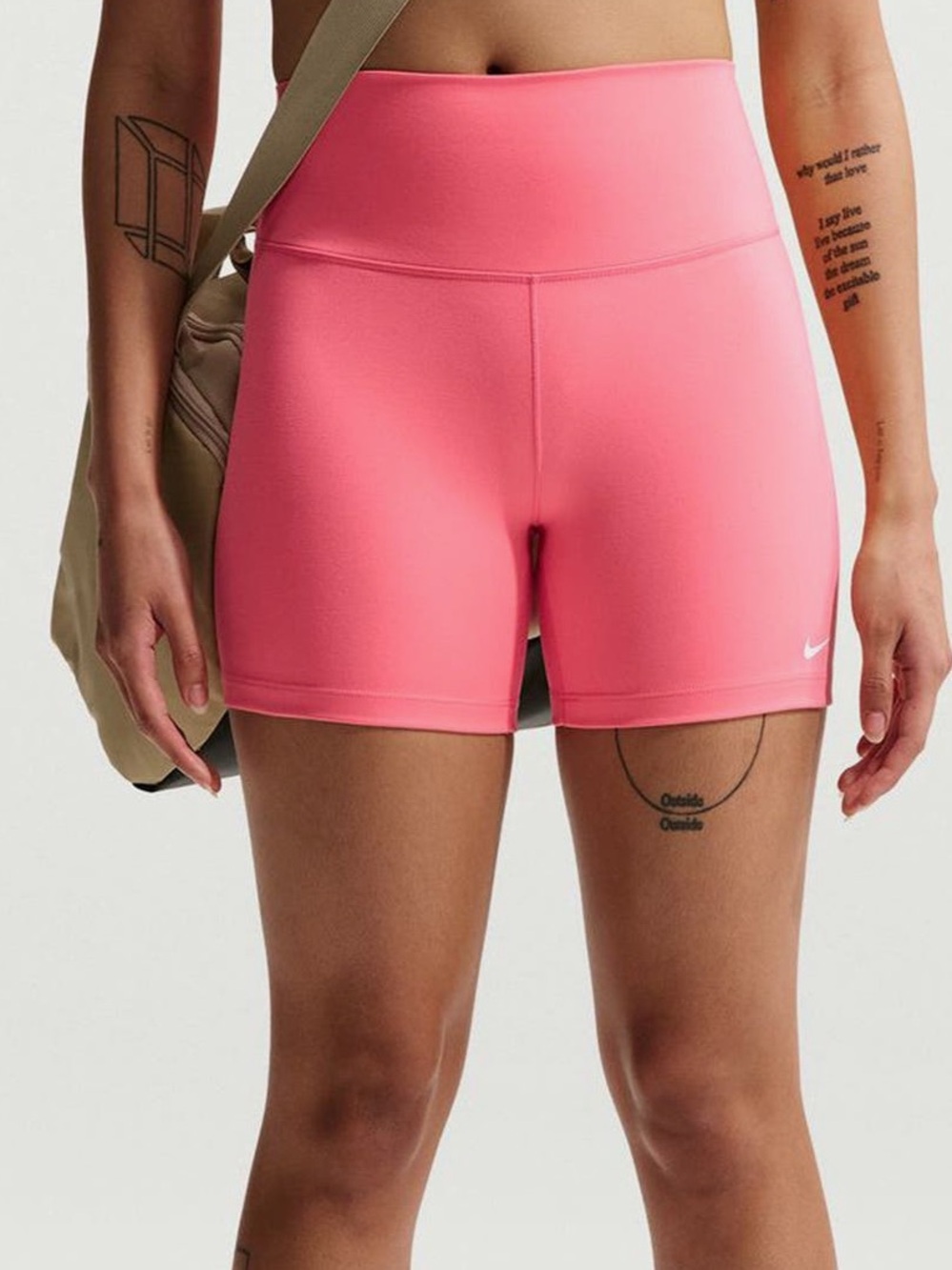 NIKE || One Elemental Dri-FIT High-Rise Bike Shorts, Coral